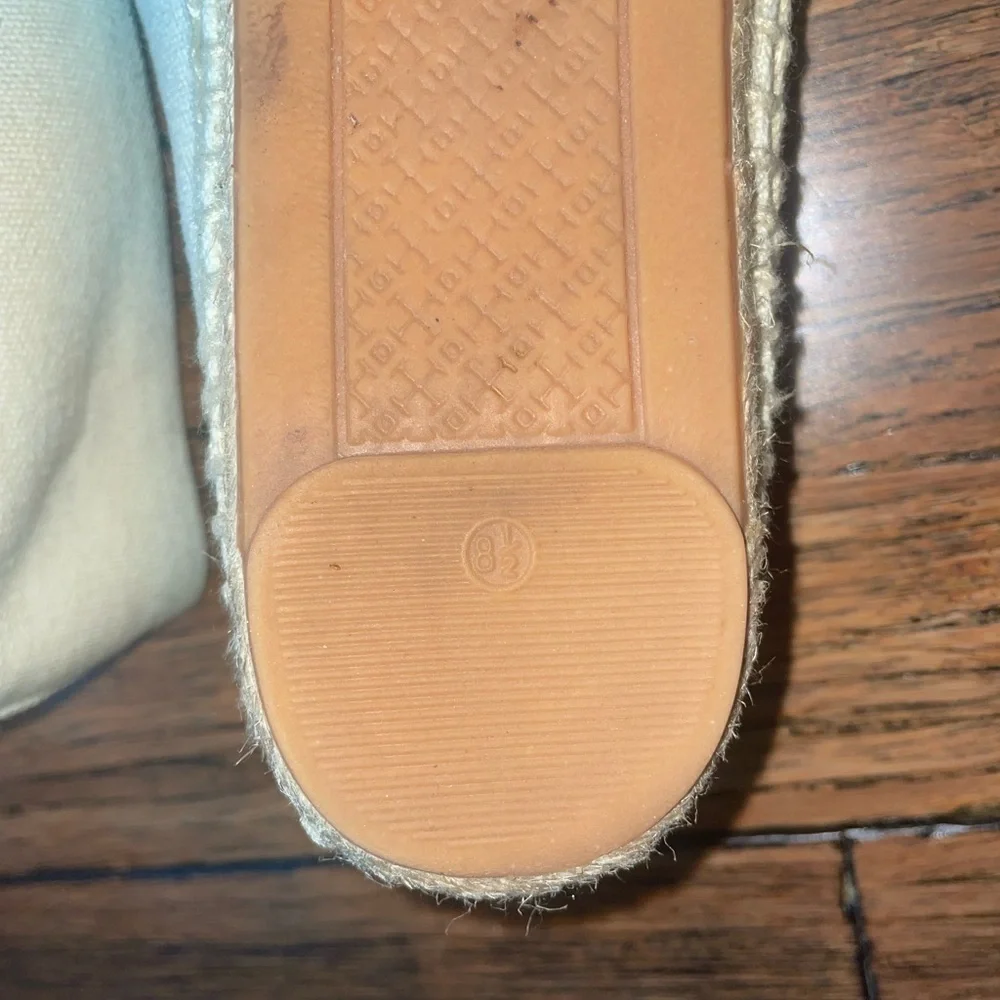 Cream Tory Burch Espadrilles miller flat logo loafers